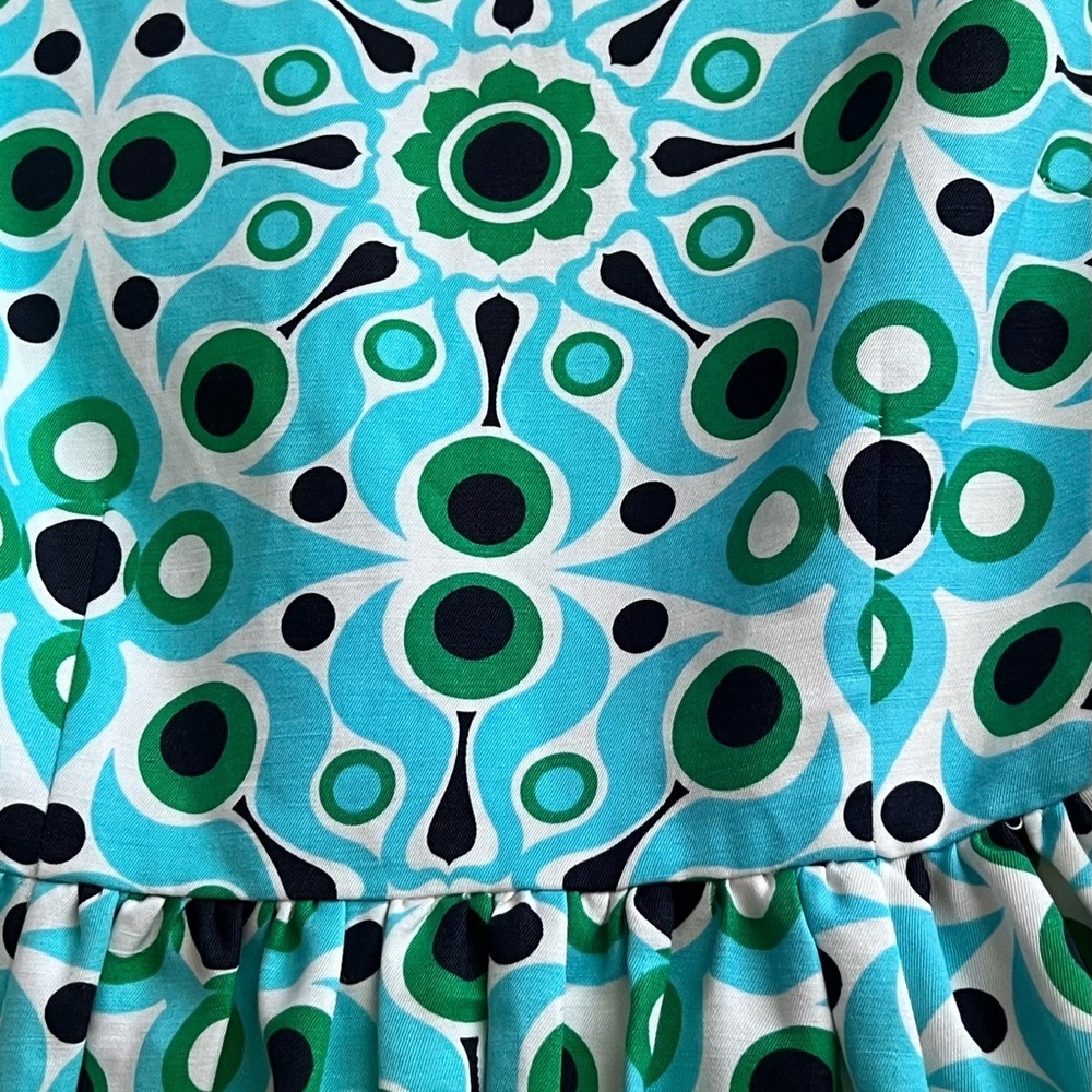 Kate Spade x Florence Broadhurst Kristy Bow Dress Linen Cotton Atomic Blue Solar - Picture 5 of 15